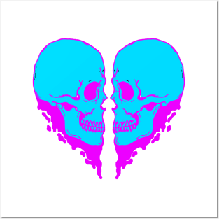 Skull hearts Posters and Art